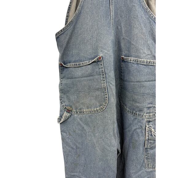 Dickies Men’s Denim Overalls Distressed Thrashed Farm Workwear Size 34X30 - Picture 9 of 12